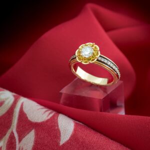 Bague « Fleurs d’Empire noir profond »