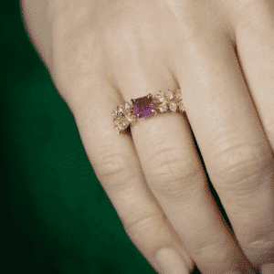 Bague « Rubis en floraison »