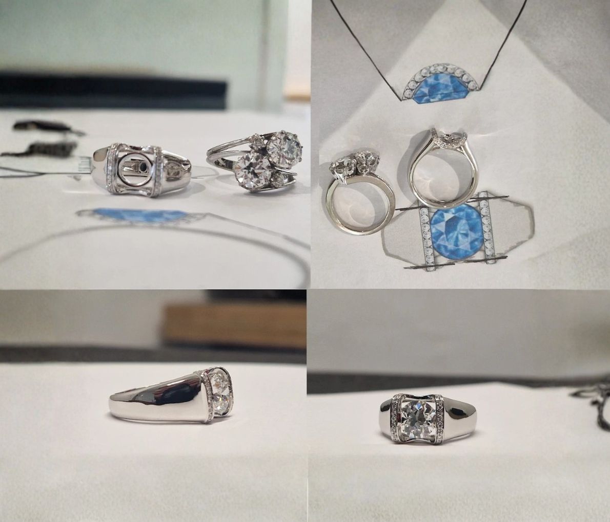 Transformation bague diamants
