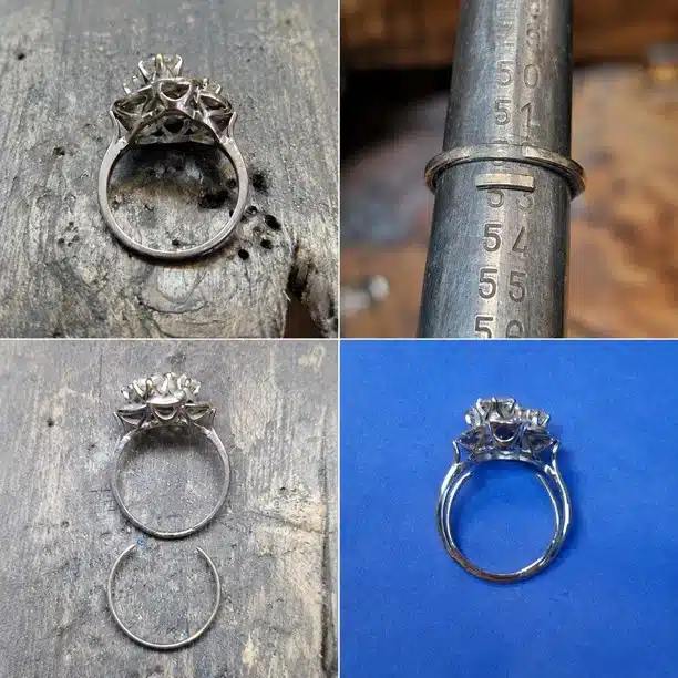 Mise à taille d’une bague en or dans un atelier de joaillerie à Fontainebleau