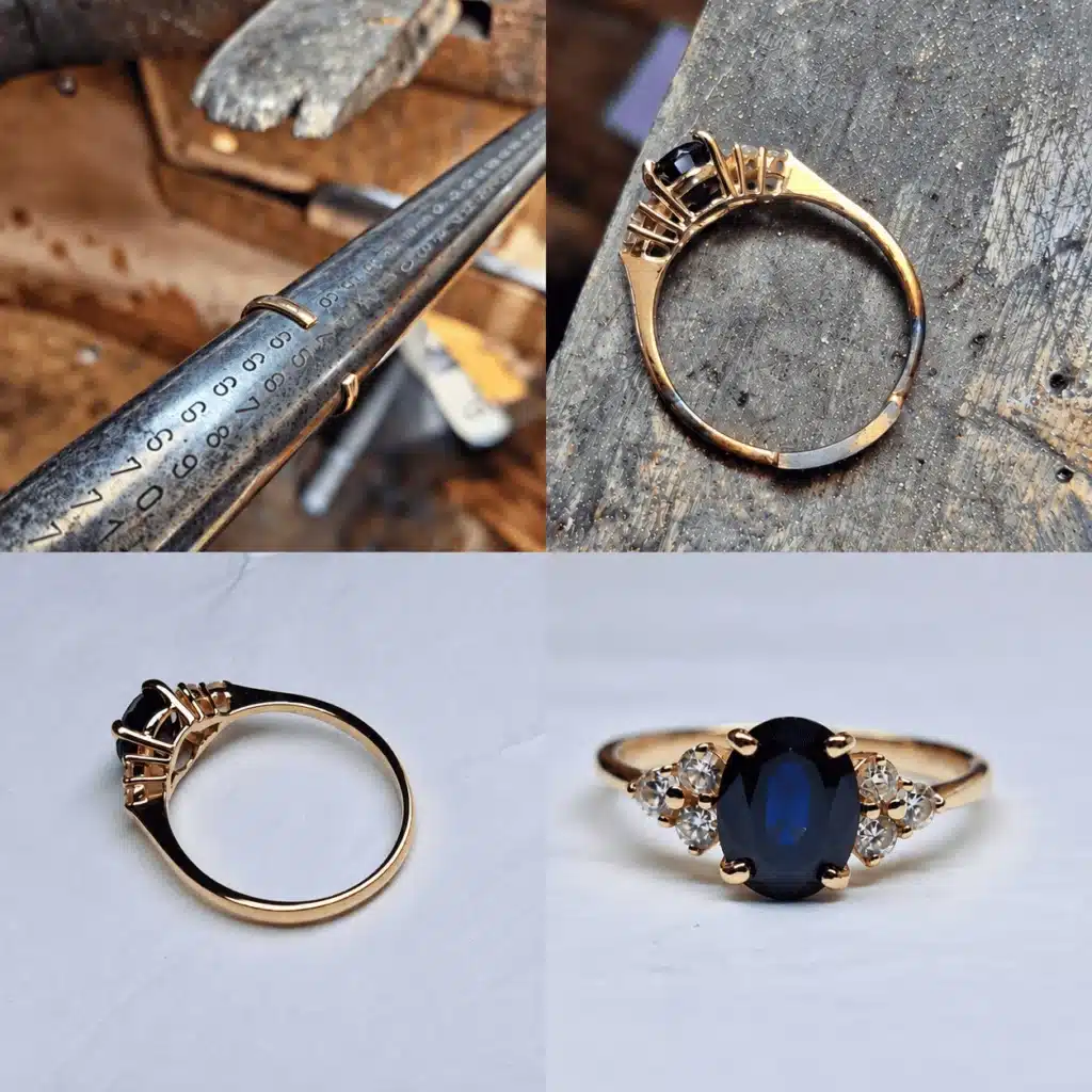 Mise à taille d’une bague en or dans un atelier de joaillerie à Fontainebleau